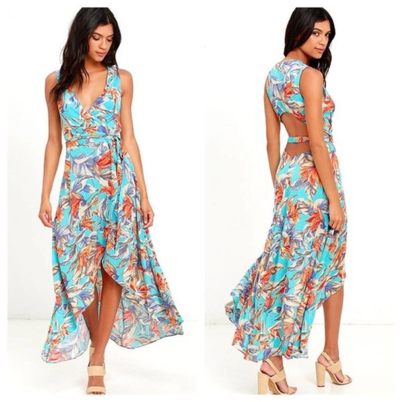 Lulus Dresses & Skirts - Lulus Something to Believe In Wrap Dress Large NWT